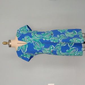 Lilly Pulitzer Lily Pulitzer Layton Blue Crush Shift Dress She Got Sole V-Neck G